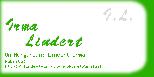 irma lindert business card